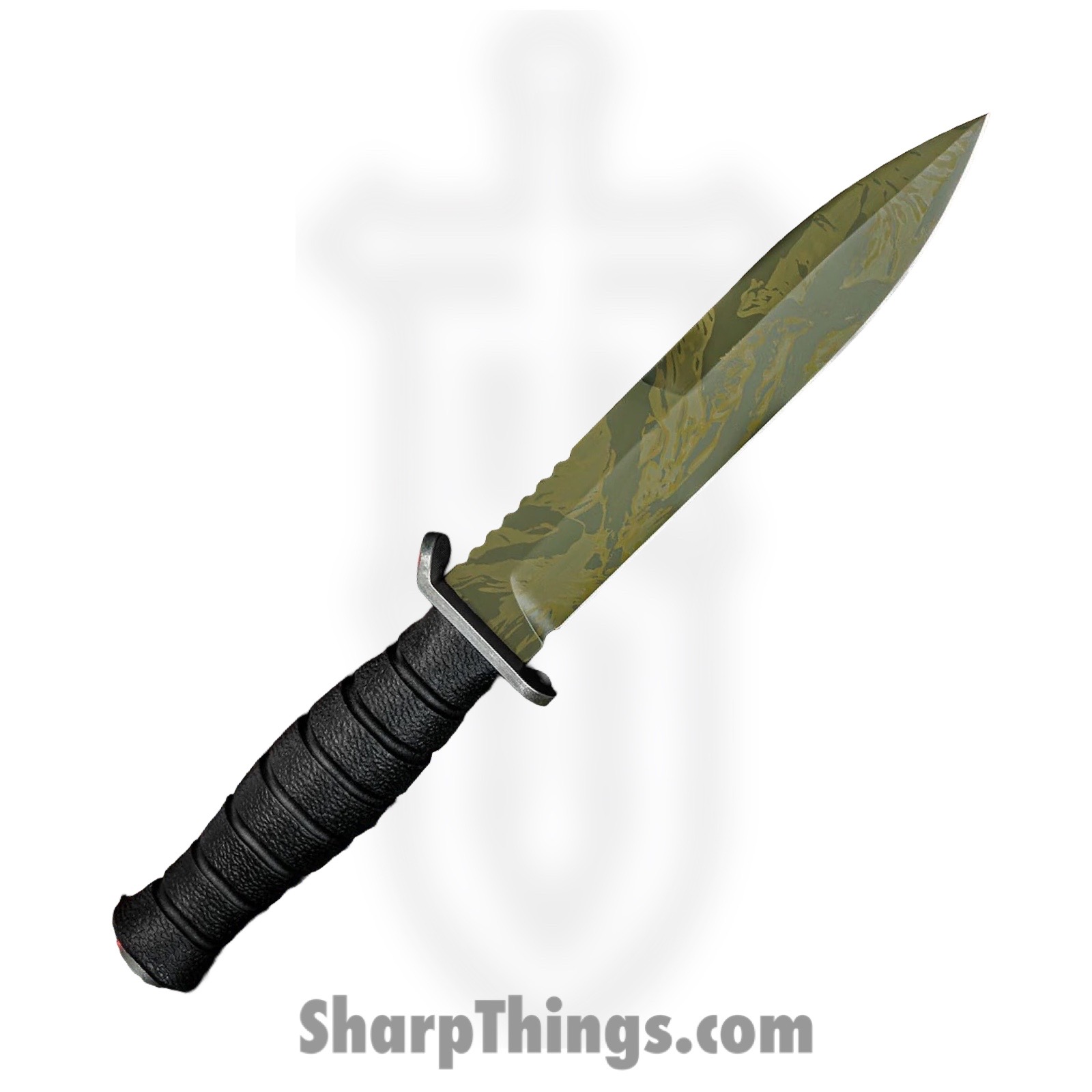 Defiant 7 - D7-M320-CKTS - M320 - Fixed Blade Knife - CPM 3V Tiger Stripe Spear Point - Polymer - Black - Image 2