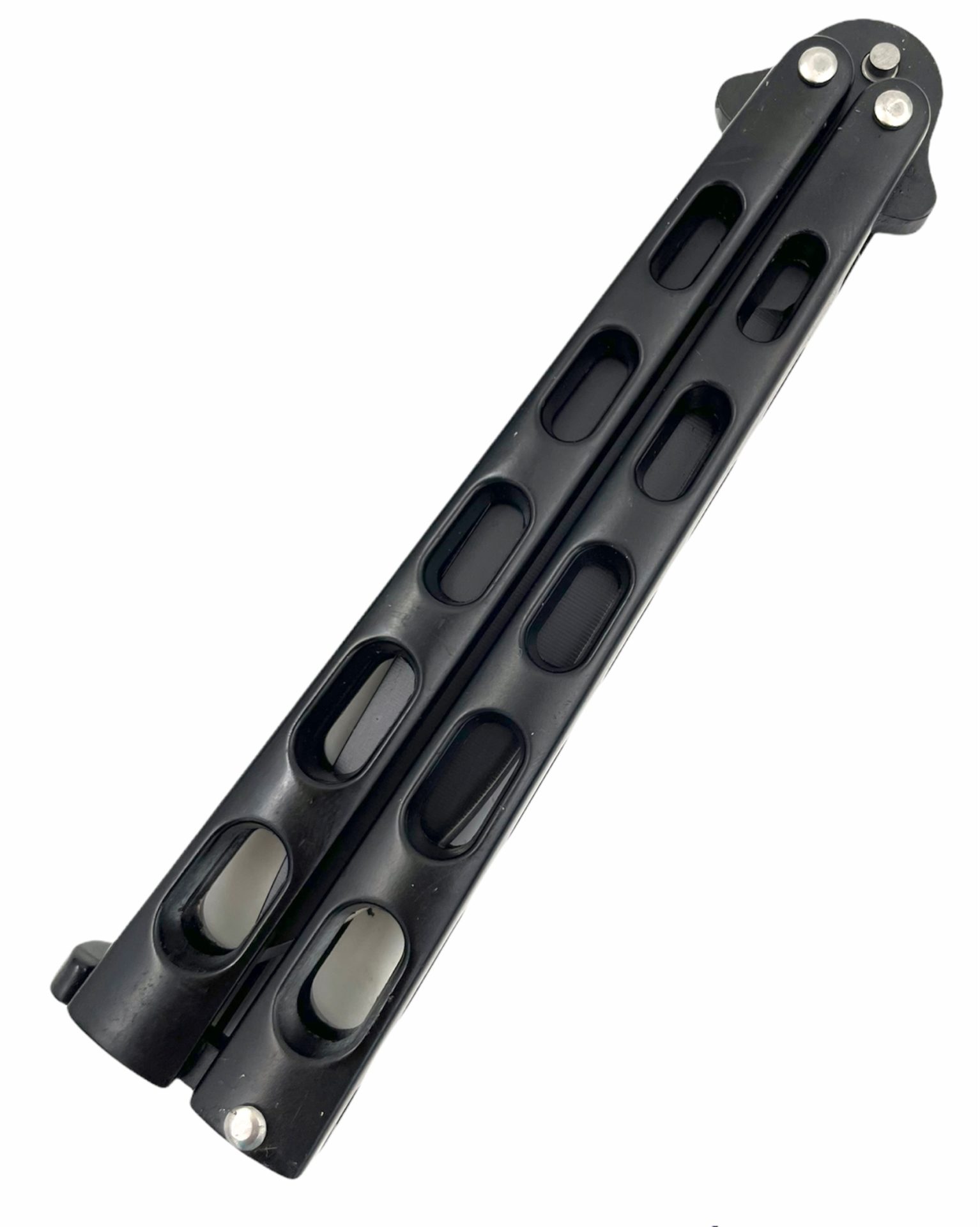 VOC - P714A - Butterfly Knife - Balisong - 440 SS Coated Drop Point - Steel - Black - Image 6