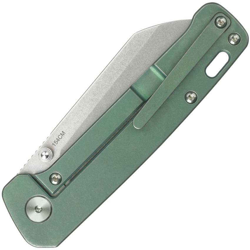 QSP - QS130X - Penguin Plus - Folding Knife - 154CM Satin Sheepsfoot - Titanium - Green - Image 7