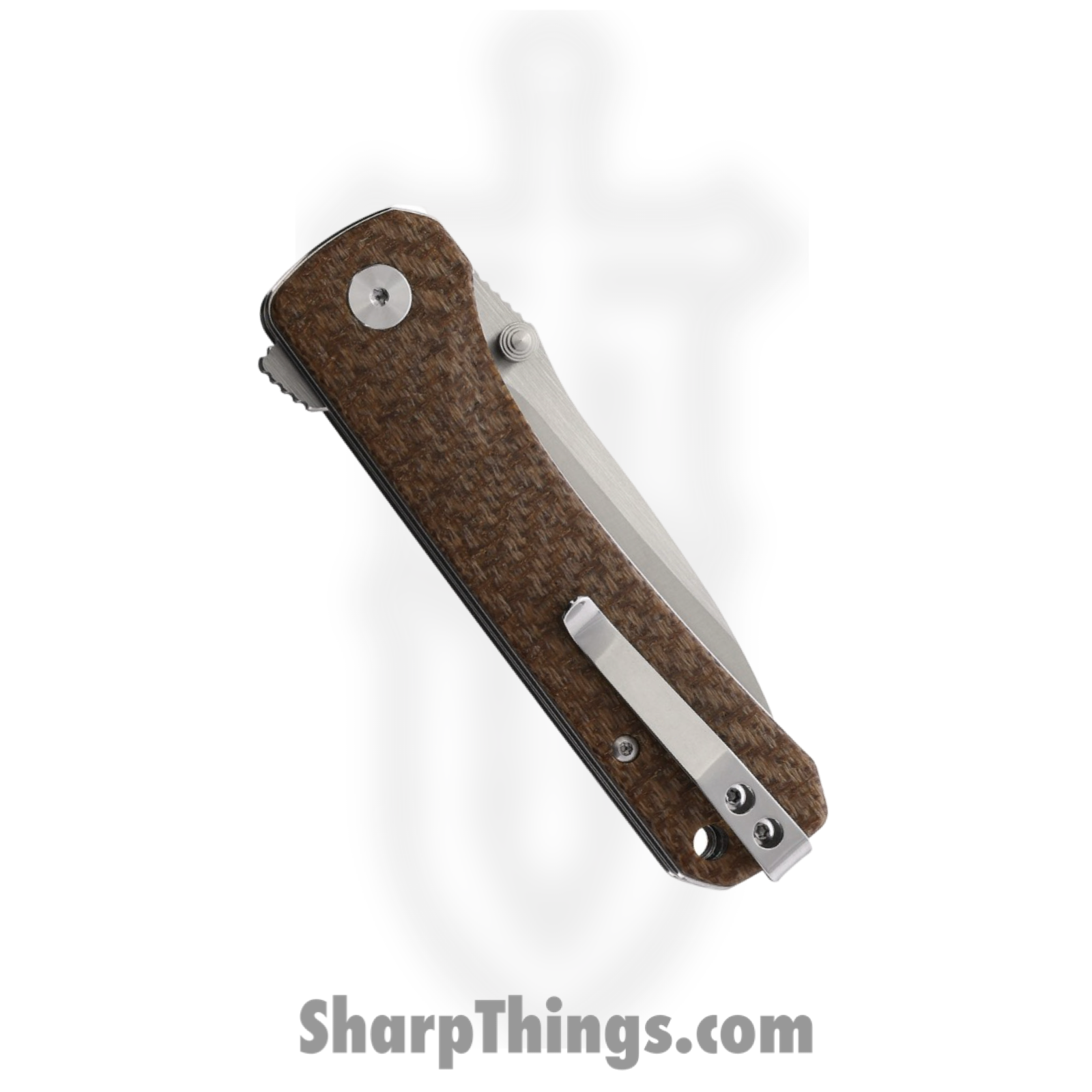 QSP - QS131G - Hawk - Folding Knife - 14C28N Satin Drop Point - Micarta - Brown - Image 4