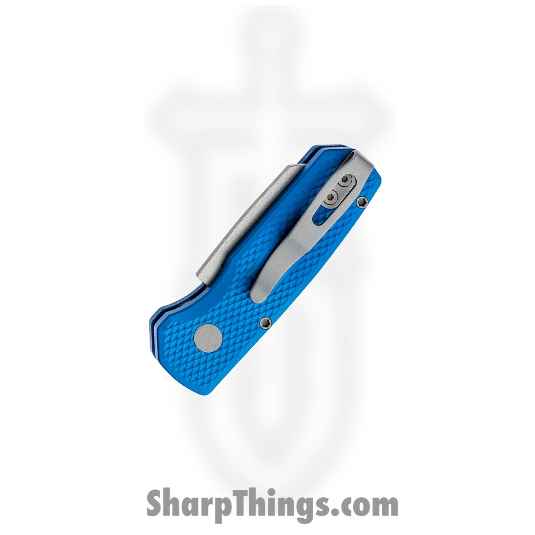 ProTech - R5205-Blue - Runt 5 - Automatic Knife - CPM-20CV Stonewash Reverse Tanto - Aluminum - Blue - Image 11