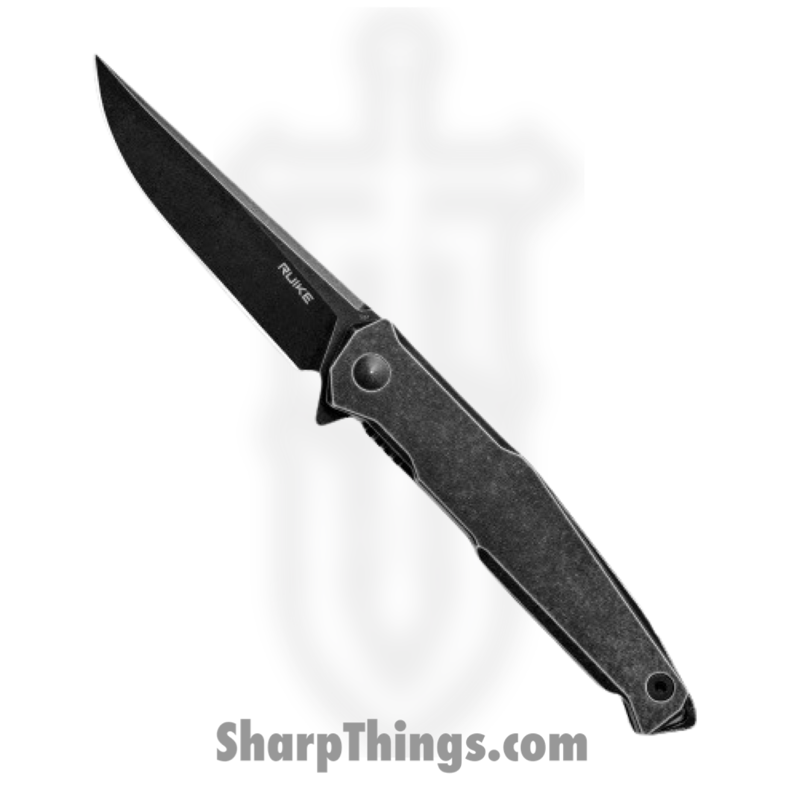 Ruike - RKEP108SB - P108 Beta Plus - Folding Knife - 14C28N Stonewash Spear Point - Stainless Steel - Black - Image 7