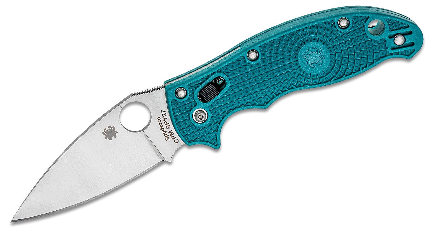Spyderco - SC101PCBL2 - Manix 2 - Folding Knife - CPM SPY27 Satin Drop Point - FRN - Blue - Image 13