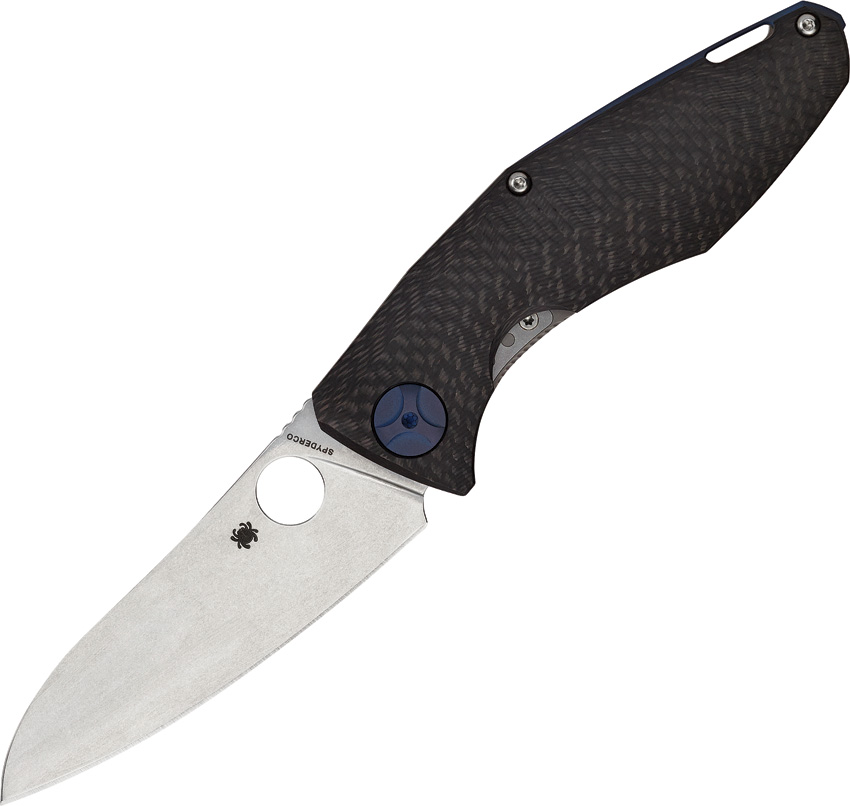 Spyderco - SC235CFTIP - Drunken - Folding Knife - CPM-S90V Satin Sheepsfoot - Carbon Fiber with Titanium Lock - Black - Image 12