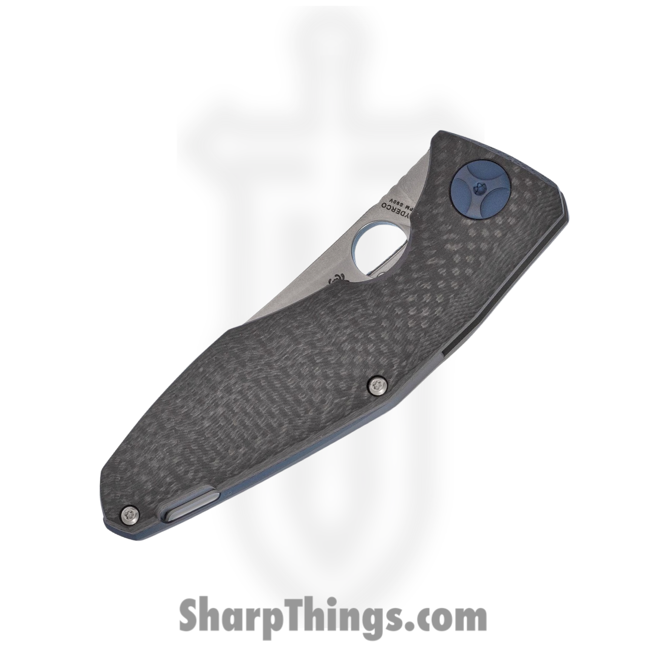 Spyderco - SC235CFTIP - Drunken - Folding Knife - CPM-S90V Satin Sheepsfoot - Carbon Fiber with Titanium Lock - Black - Image 8