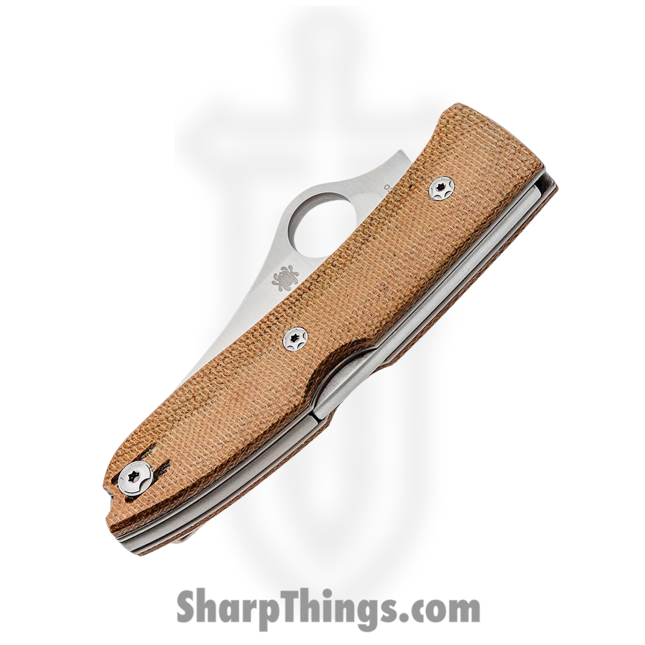 Spyderco - SC255CMP - SpyOpera Lockback - Folding Knife - M390 Satin Drop Point - Canvas Micarta - Brown - Image 9