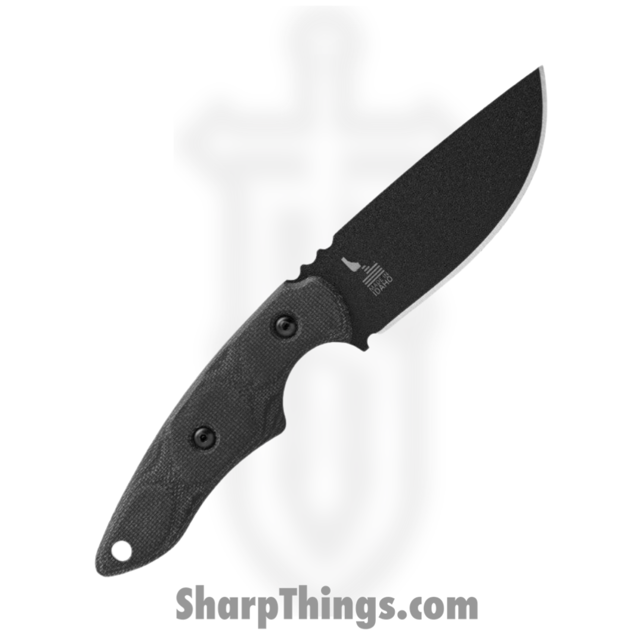 Tops - TP3PR01 - 3 Pointer - Fixed Blade Knife - 1095HC Black Traction Coating Full Tang - Canvas Micarta - Black - Image 9