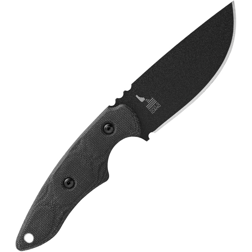 Tops - TP3PR01 - 3 Pointer - Fixed Blade Knife - 1095HC Black Traction Coating Full Tang - Canvas Micarta - Black - Image 11