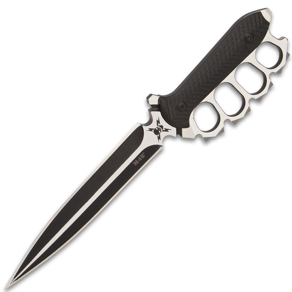 United Cutlery - UC3381 - M48 Liberator Trench Knife - Fixed Blade Knife - 2Cr13 Two Tone Black Satin Dagger - FRN - Black - Image 11