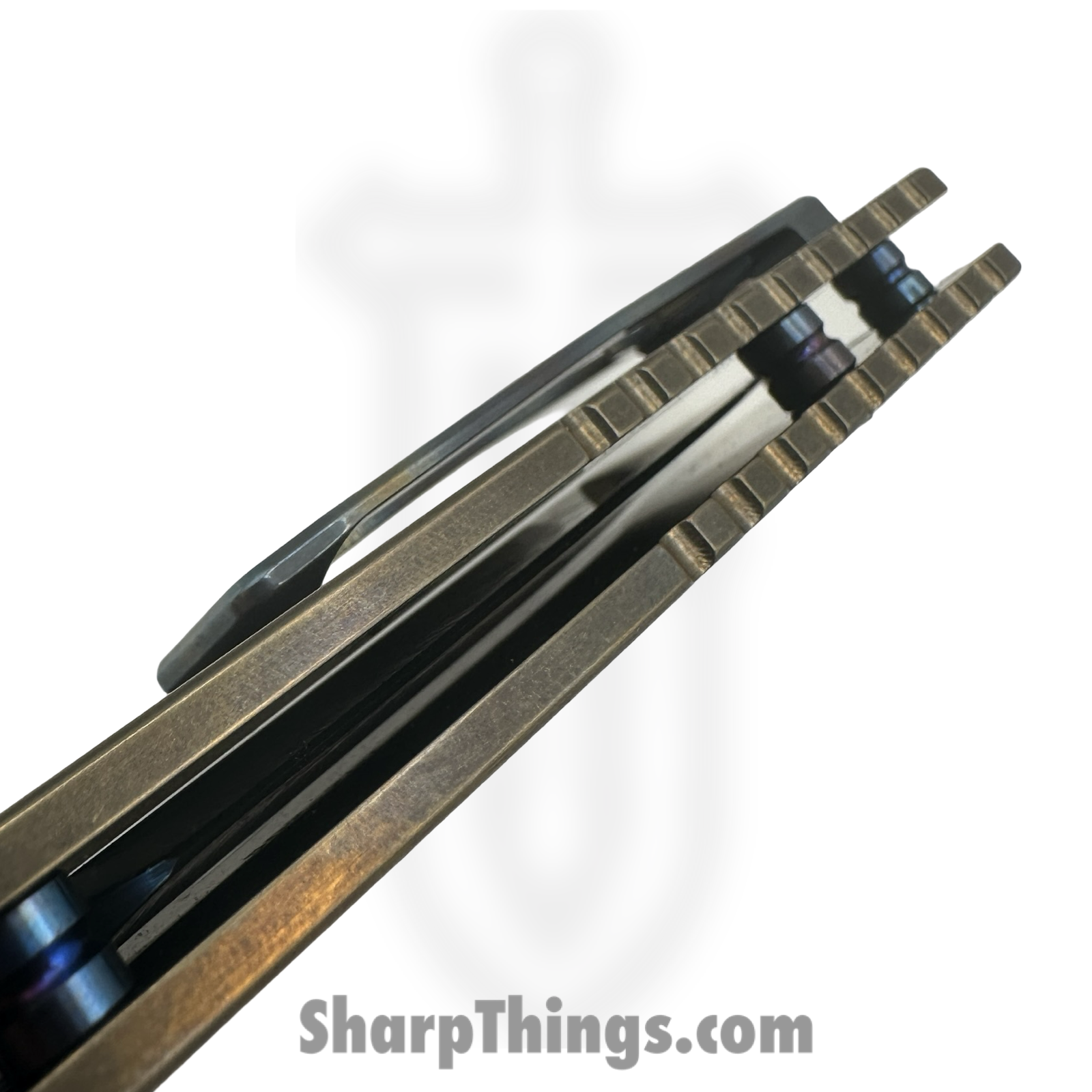 Medford Knife and Tool - MK0144TQ-36A1-TFCF-Q4 - TFF-1 - Folding Knife - S45VN Tumbled Drop Point - Titanium - Bronze - Image 5