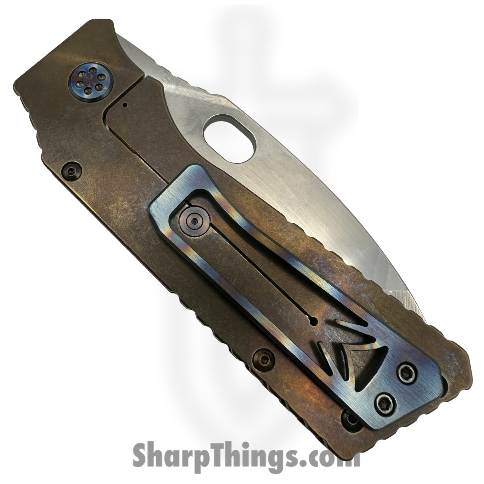 Medford Knife and Tool - MK0144TQ-36A1-TFCF-Q4 - TFF-1 - Folding Knife - S45VN Tumbled Drop Point - Titanium - Bronze - Image 4