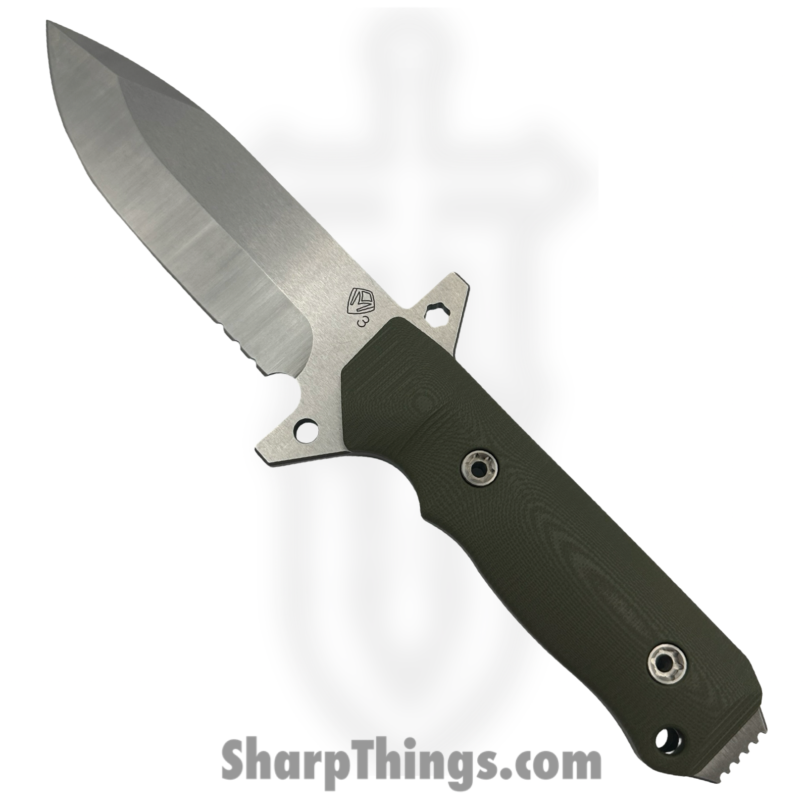 Medford Knife and Tool - MK1193TQ-10KO-SPQ3-Q4 - AIO-2 - Fixed Blade Knife - 3V Tumbled Spear Point - G10 - Green
