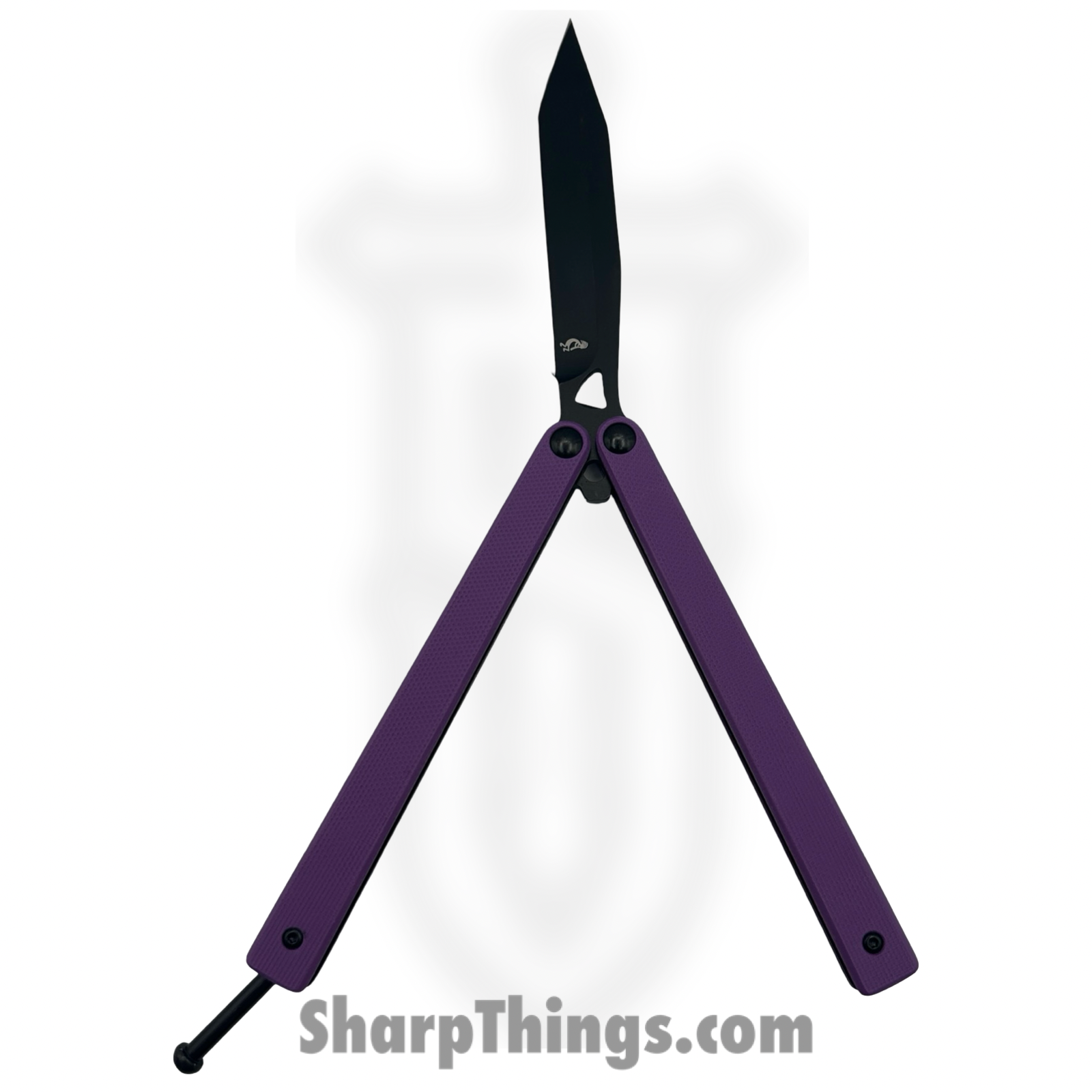 VOC - BK137 - Butterfly Knife - Balisong - 440 SS Coated Tanto - G10 - Purple - Image 4