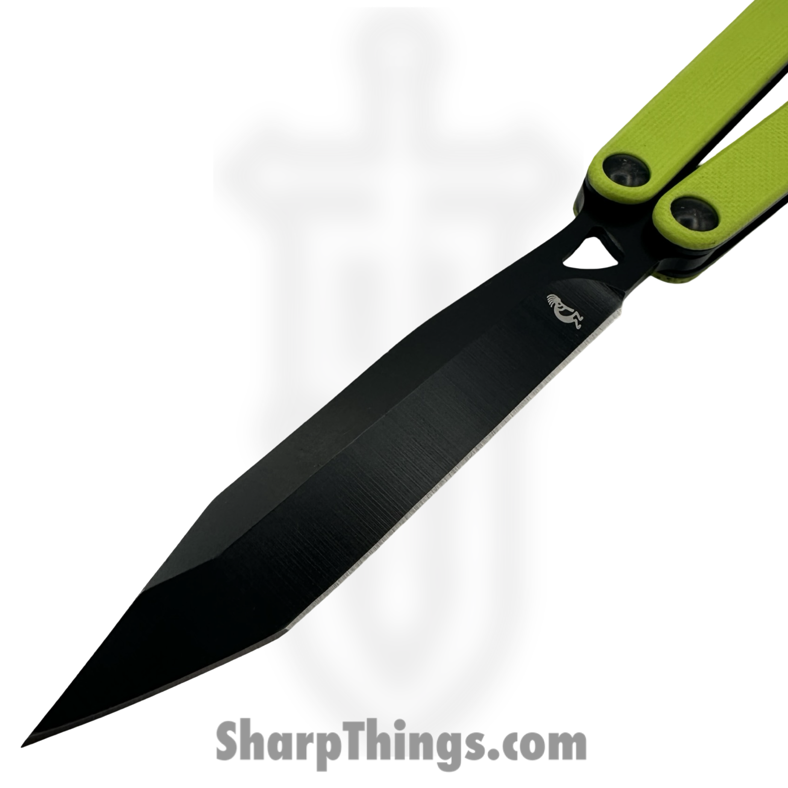 VOC - BK141 - Butterfly Knife - Balisong - 440 SS Coated Tanto - G10 - Green - Image 3