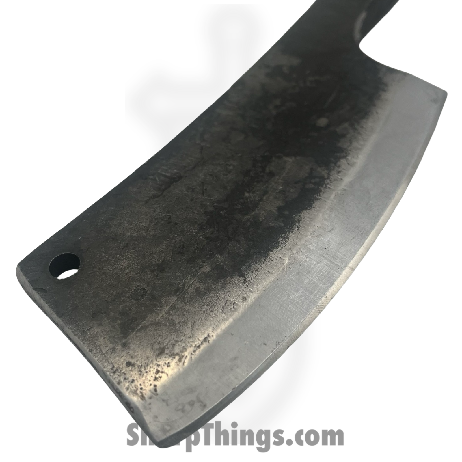 VOC - FB184 - Railroad Spike Knife - Fixed Blade Knife - Carbon Steel Stonewash Cleaver - Carbon Steel - Gray - Image 4