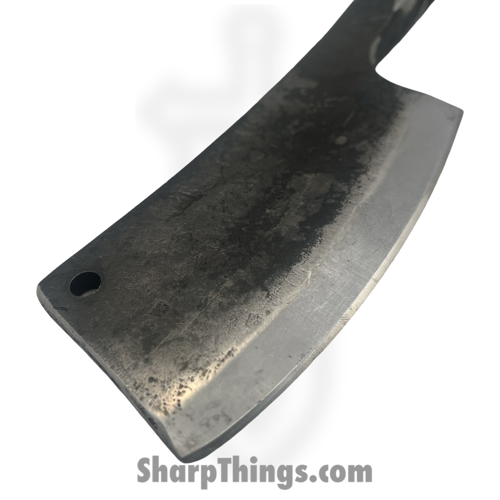 VOC - FB184 - Railroad Spike Knife - Fixed Blade Knife - Carbon Steel Stonewash Cleaver - Carbon Steel - Gray - Image 5