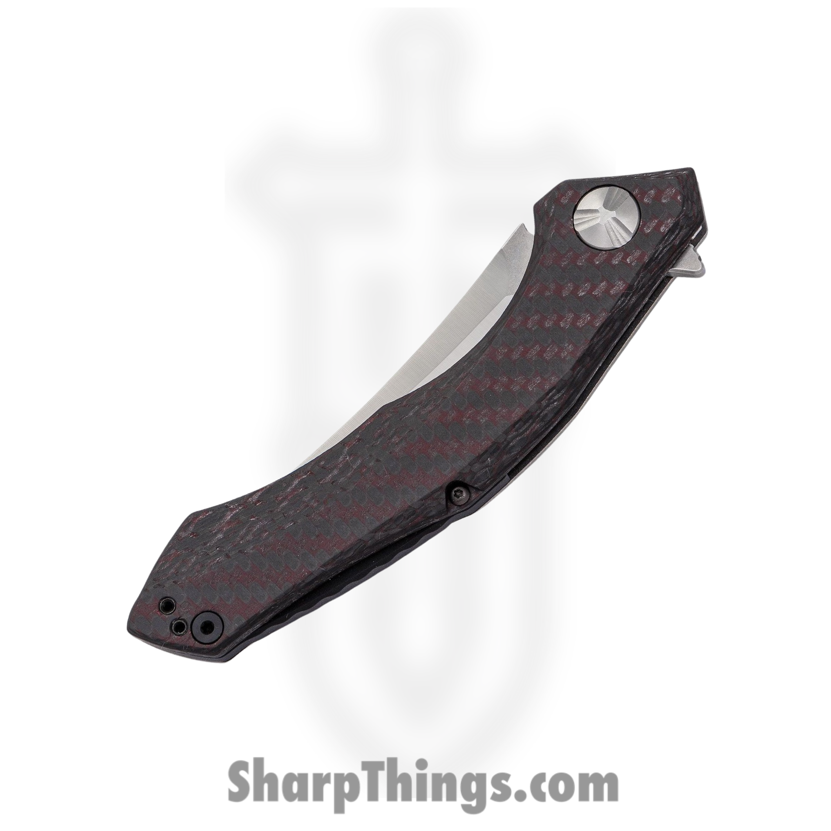 Zero Tolerance - ZT0462 - Sinkevich - Folding Knife - CPM-20CV Two-Tone Upswept - CF with Stonewash Titanium - Red - Image 6