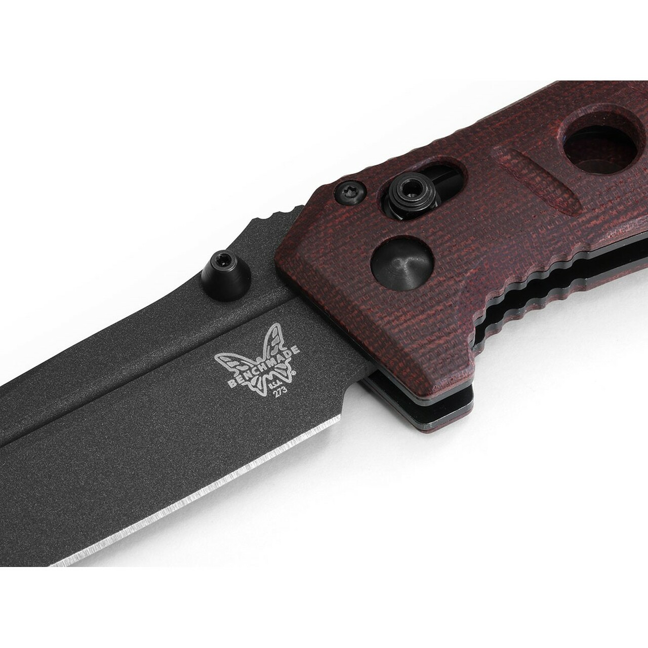 Benchmade - 273BK-2201 - Mini Adamas - Folding Knife - CPM CruWear Coated Drop Point - Micarta - Red - Image 13