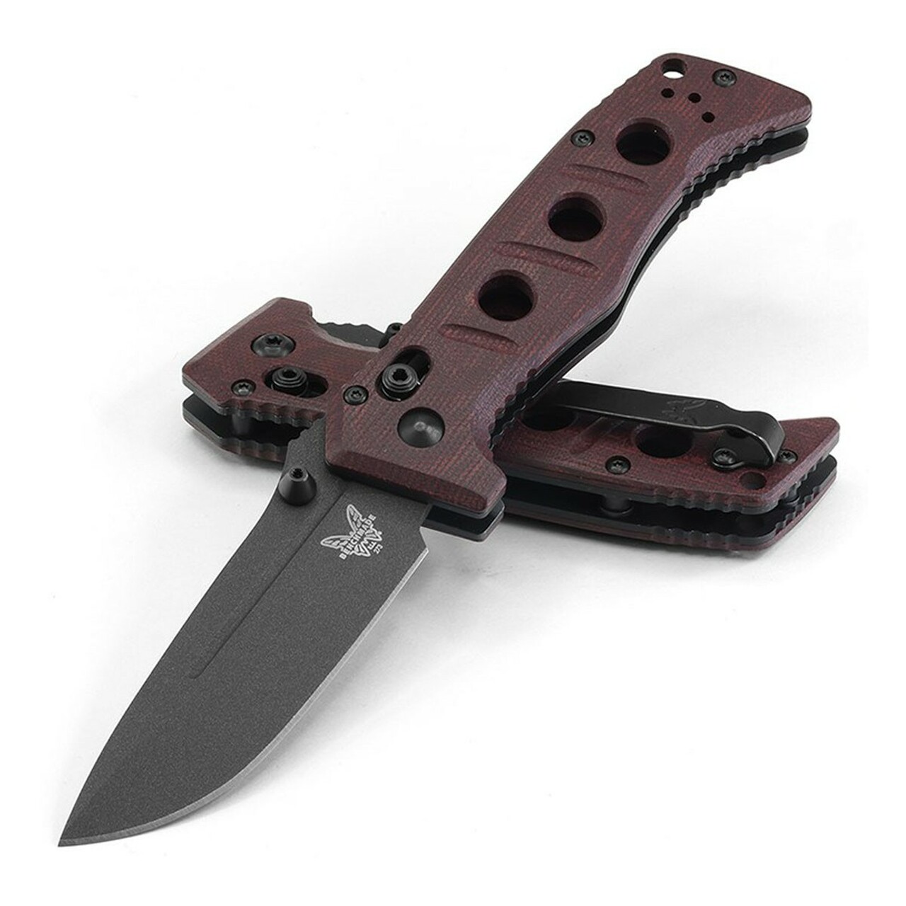 Benchmade - 273BK-2201 - Mini Adamas - Folding Knife - CPM CruWear Coated Drop Point - Micarta - Red - Image 14