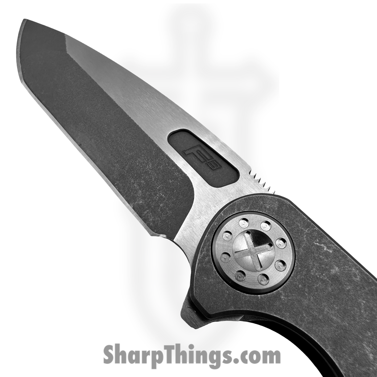 Curtiss Custom Knives LLC - F3L-SPM1-TISW - F3 Large Spanto Flipper - Folding Knife - CPM MagnaCut Two Tone Spanto - Titanium - Stonewash - Image 5