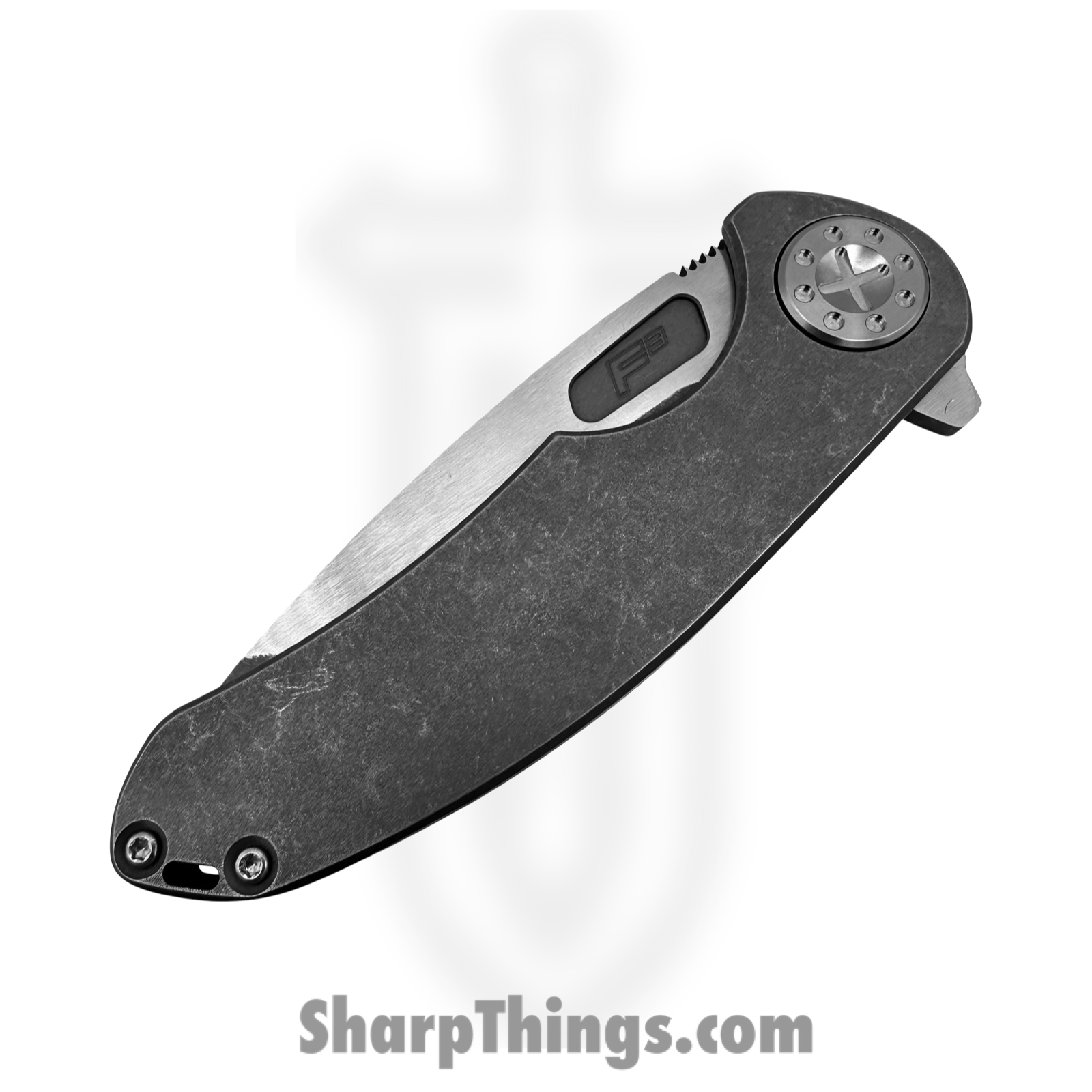 Curtiss Custom Knives LLC - F3L-SPM1-TISW - F3 Large Spanto Flipper - Folding Knife - CPM MagnaCut Two Tone Spanto - Titanium - Stonewash - Image 3