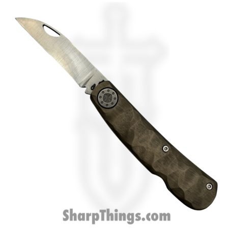 Curtiss Custom Knives LLC – SWT-WH13-TIBZ – Sway Tac – Folding Knife – CPM 154 Satin Wharncliffe – Titanium – Bronze