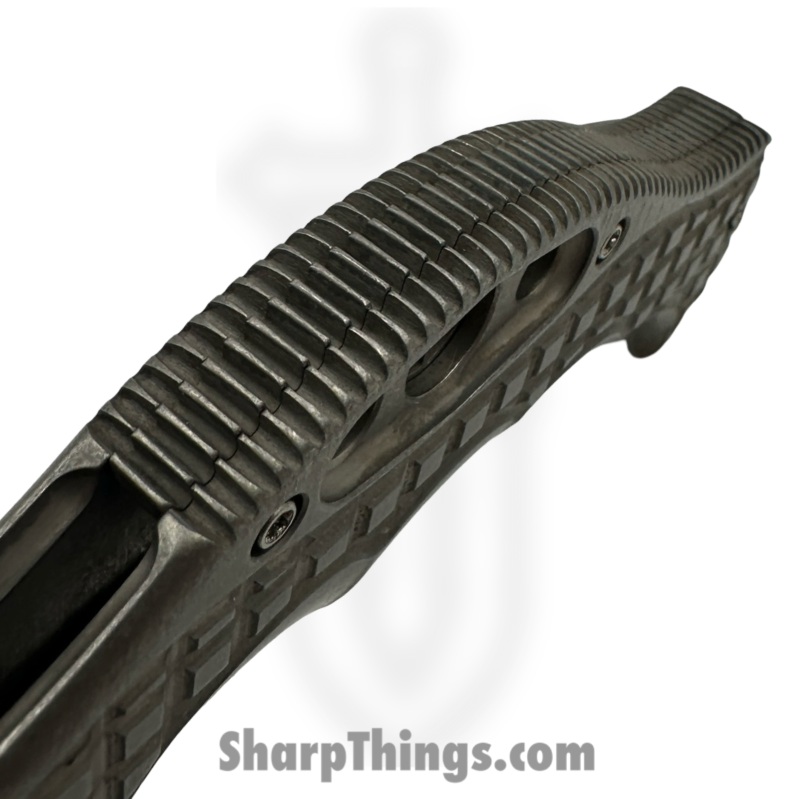 Curtiss Custom Knives LLC - BMF-RC32-TISW - BMF Flipper - Folding Knife - CPM S35VN Stonewash Recurve - Titanium - Stonewash - Image 5