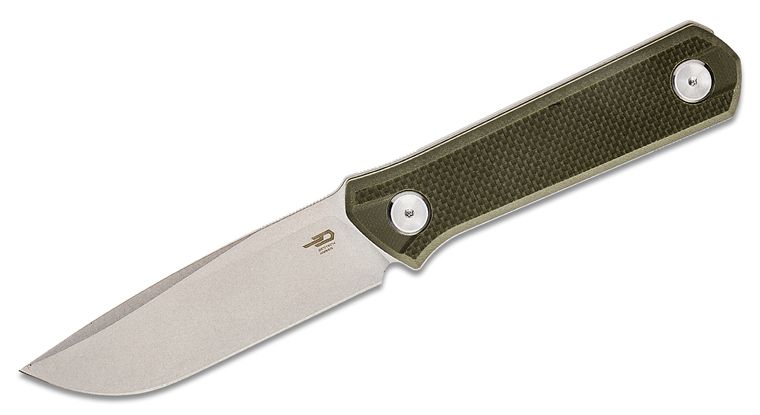 Bestech Knives - BTKF02B - Hedron - Fixed Blade Knife - D2 Satin Drop Point - G10 - Green - Image 6