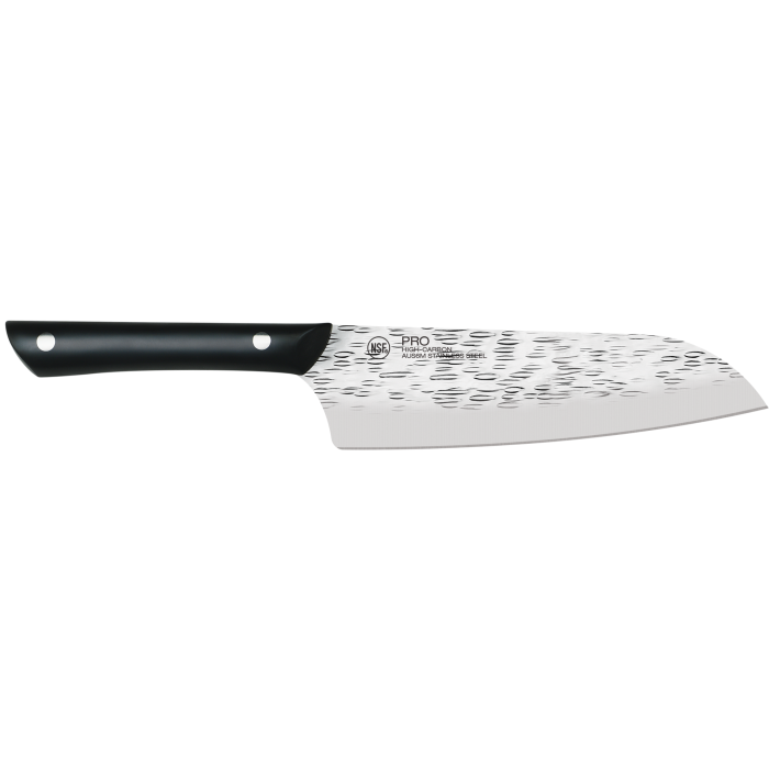 Kai - HT7064 - Pro Santoku 7" - Fixed Blade Knife - AUS-6 Hammered Wharncliffe - POM - Black - Image 16