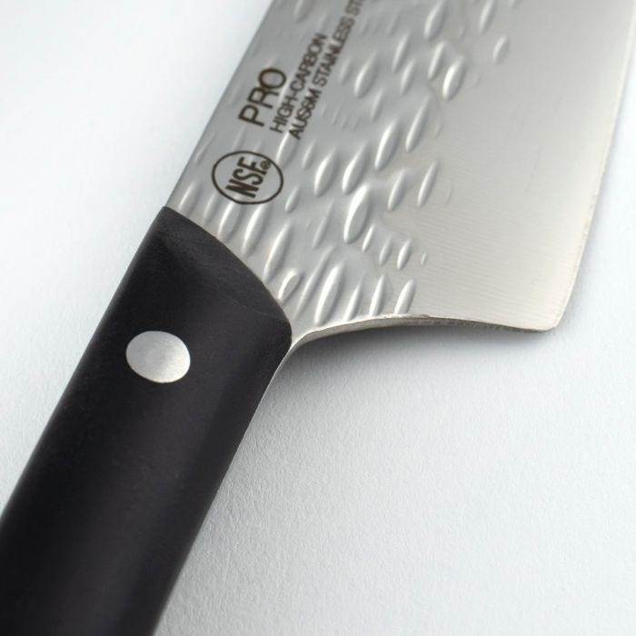 Kai - HT7064 - Pro Santoku 7" - Fixed Blade Knife - AUS-6 Hammered Wharncliffe - POM - Black - Image 18