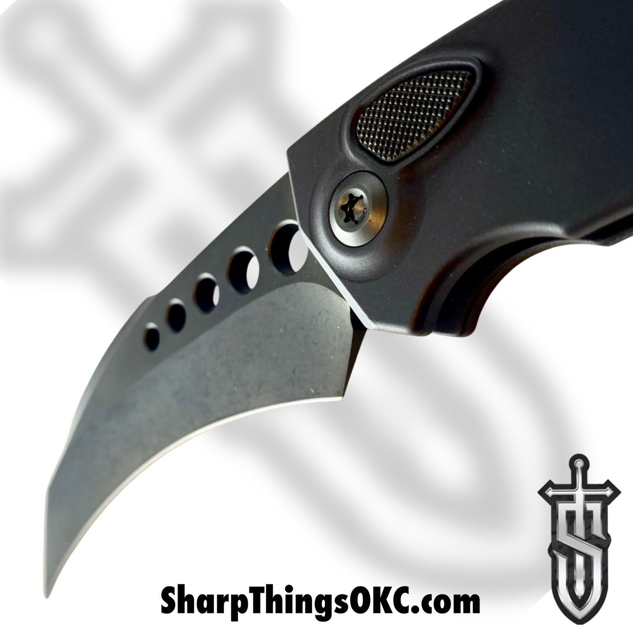 Marfione Custom Knives - 507-MCK - Marifione Custom Hawk - Automatic Knife - 507-MCK Marifione Custom Hawk Automatic Knife - 6061-T6 Aluminum - Black - Image 8