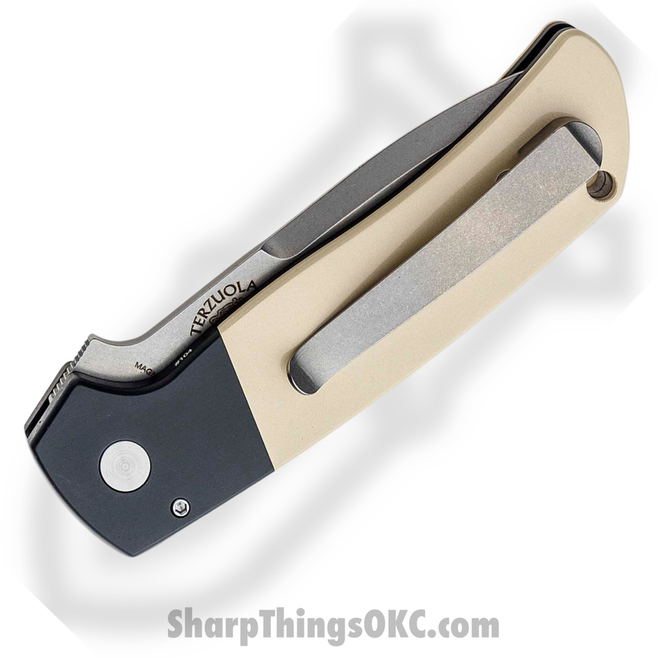 ProTech - BT2751 - Bob Terzuola ATCF Tuxedo - Automatic Knife - Magnacut Stonewash Drop Point - Aluminum/Micarta - Black/White - Image 14