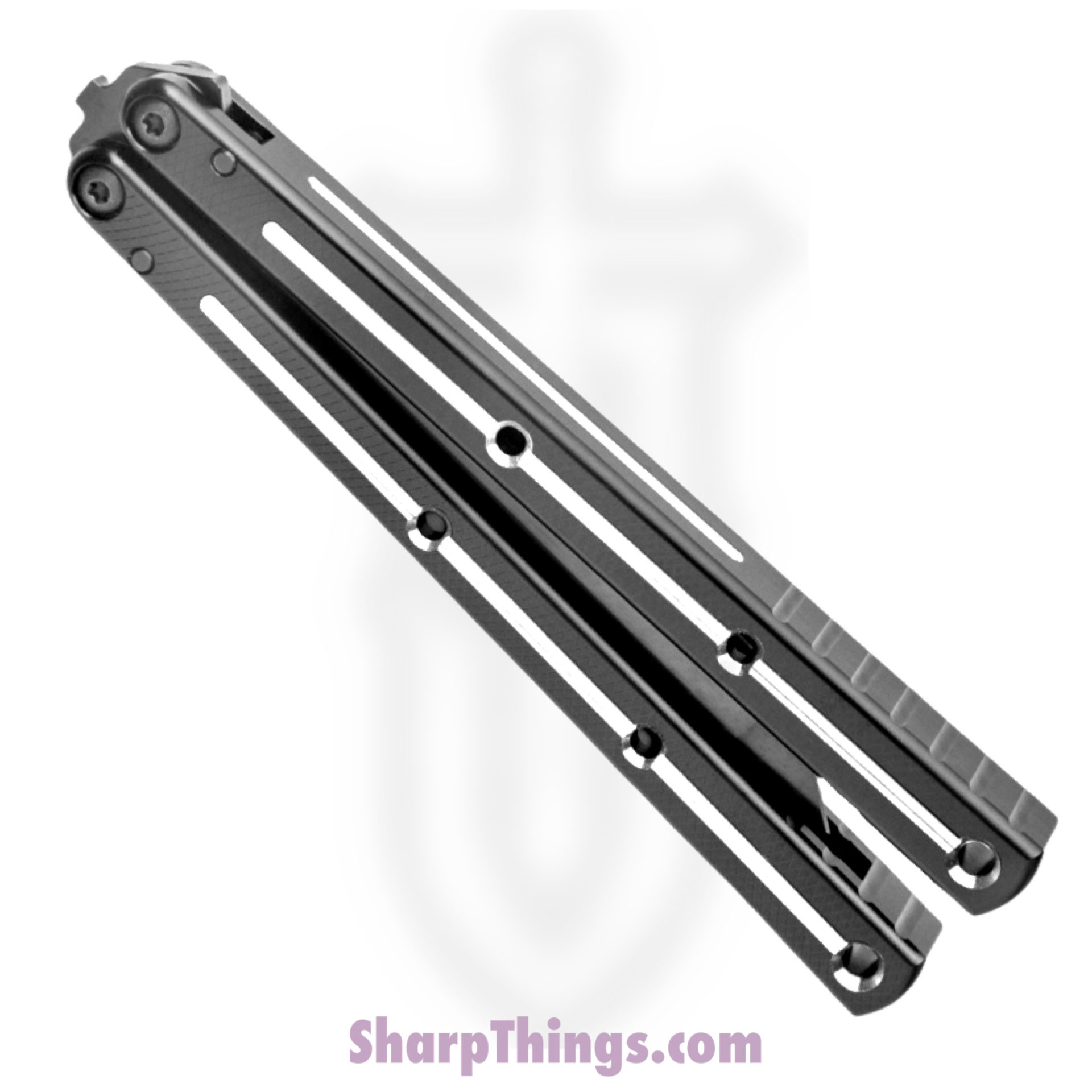 Squid Industries - BS1601 - Krake Raken V2.5 DT - Balisong - Inked Tanto - 7075 Aluminum - Black - Image 8