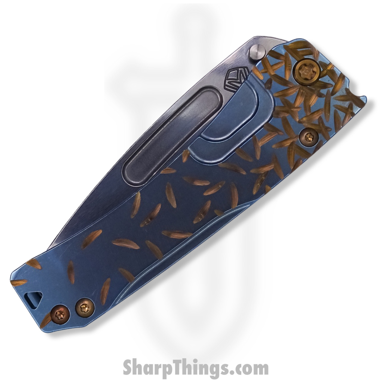 Medford Knife - MK2013TT-37A2-T1C1-Q4 - Slim Midi Tanto Folder - Tumbled 3V - "Jasmine Fade" Aqua and Bronze - Image 7