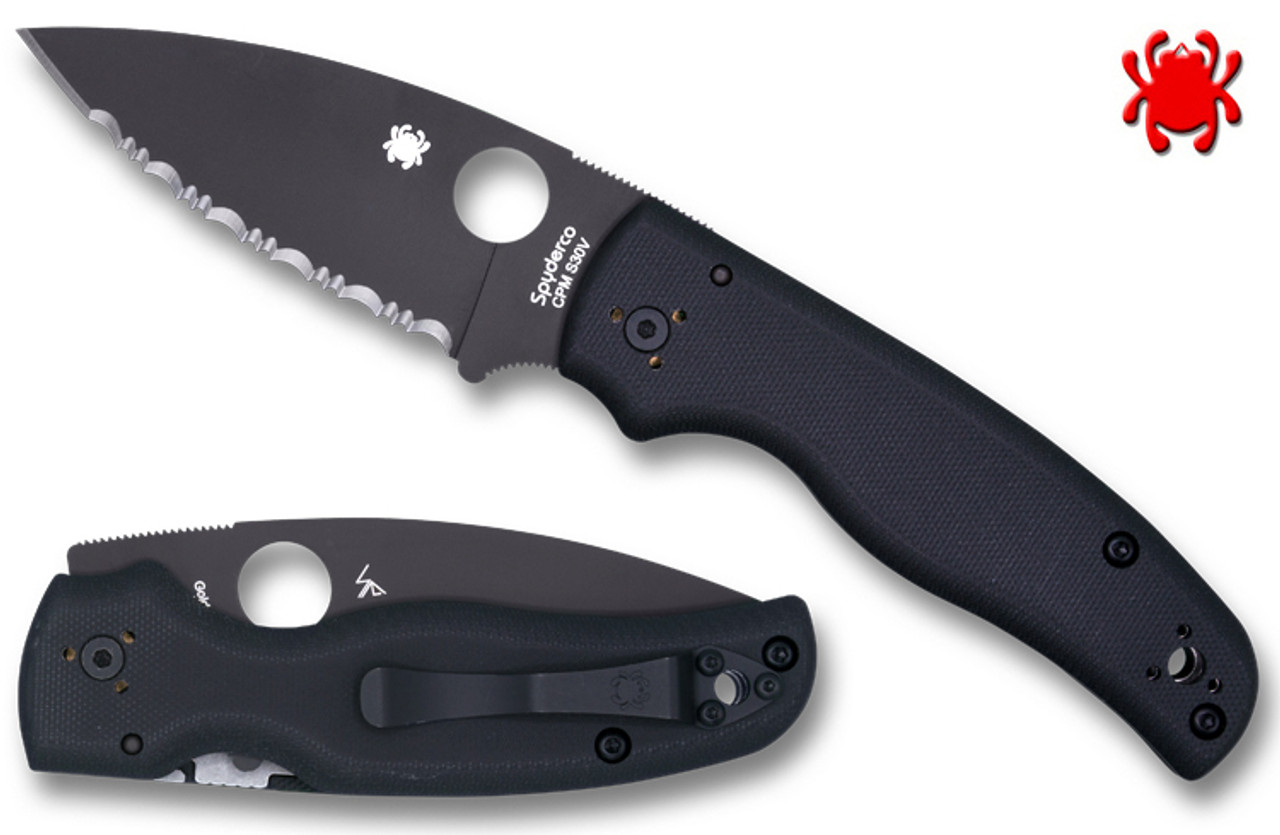 Spyderco - SC229GSBK - Shaman - Folding Knife - S30V Coated Drop Point - G10 - Black - Image 13