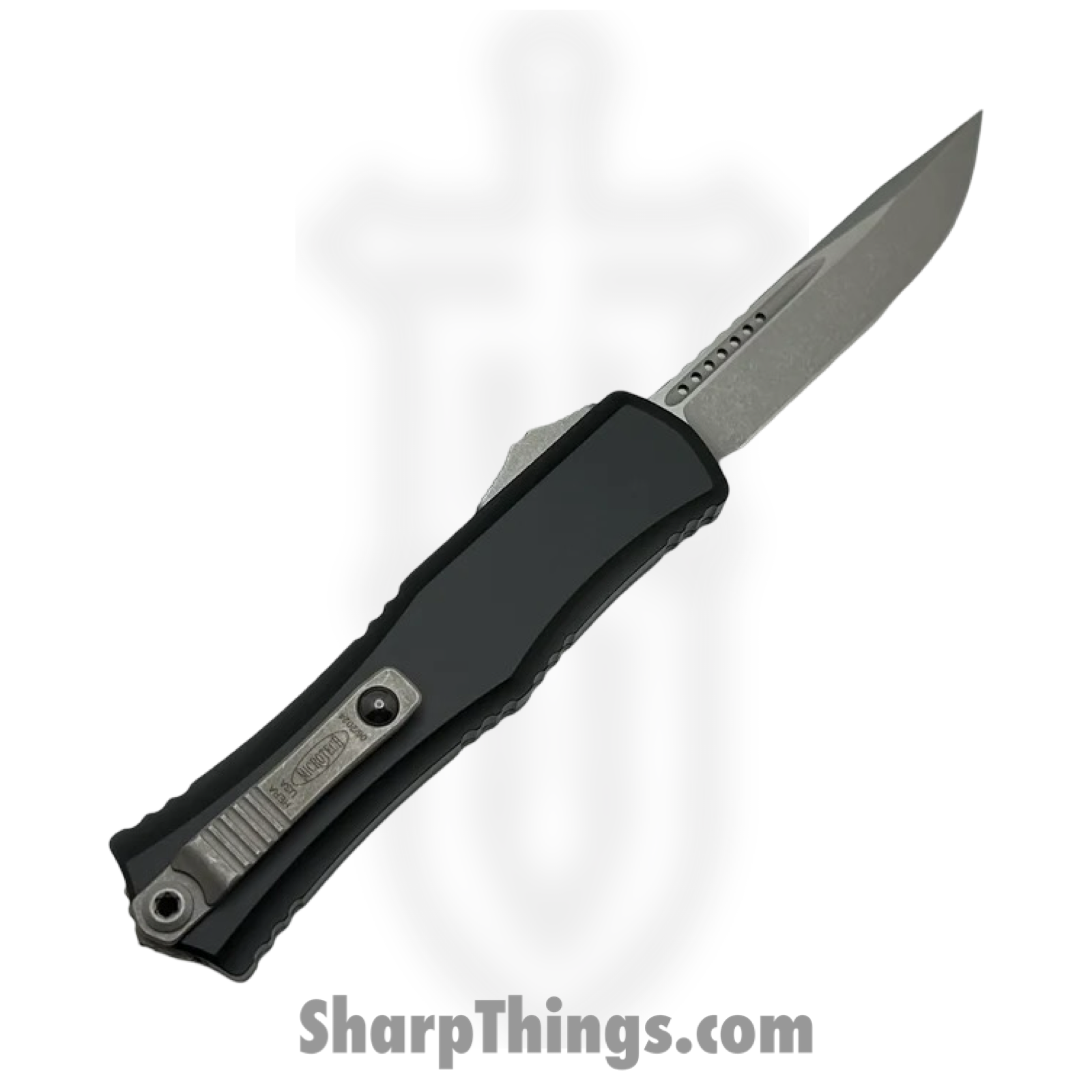 Microtech - 1703M-10AP - Hera II Mini - Automatic Knife - M390MK Apocalyptic Drop Point - 6061-T6 Aluminum - Black - Image 2