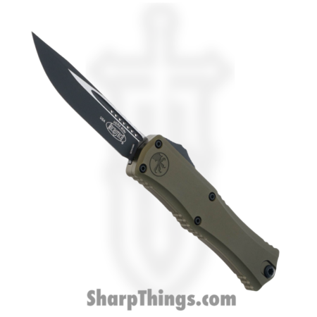 Microtech – 1703M-1OD – Mini Hera II – OTF Auto – M390 Coated Drop Point – Aluminum – OD Green