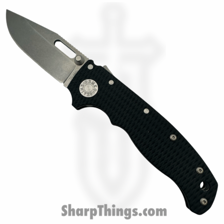 Demko Knives -DEM09624 – AD 20.5 Shark-Lock  – Folding Knife – CPM-S35VN Stonewash Clip Point  -G10 – Black