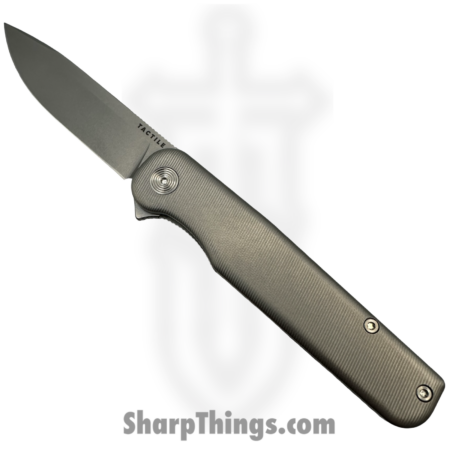 Tactile Knife Co. – 20-RW-MC01-TT01 – Rockwall Flipper – Folding Knife – Magnacut Stonewash Drop Point – Milled Titanium – Silver