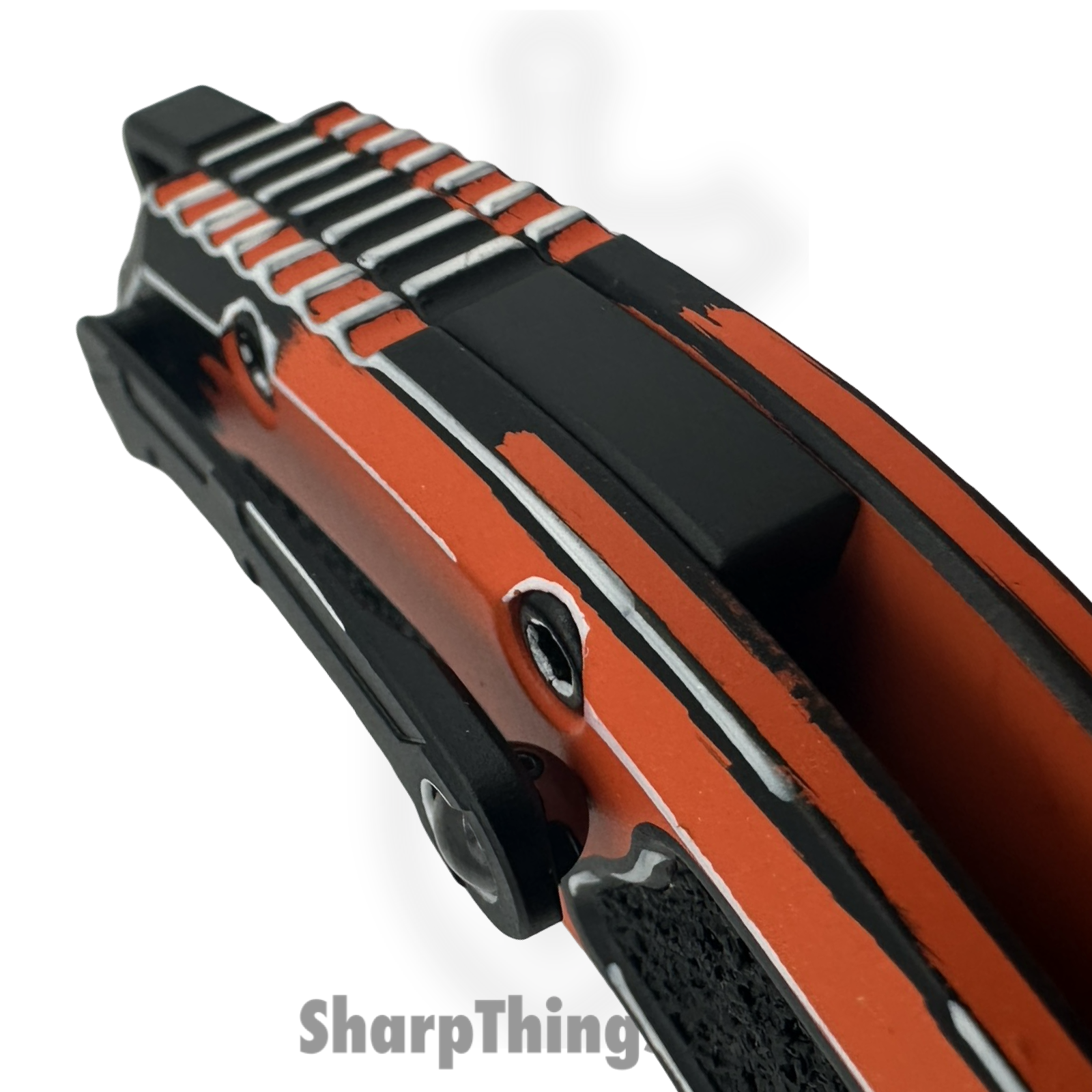 Heretic Knives - H011-CS-OG - Cel Shaded Medusa - Automatic Knife - CPM MagnaCut Coated Recurve - Aluminum - Orange - Image 6