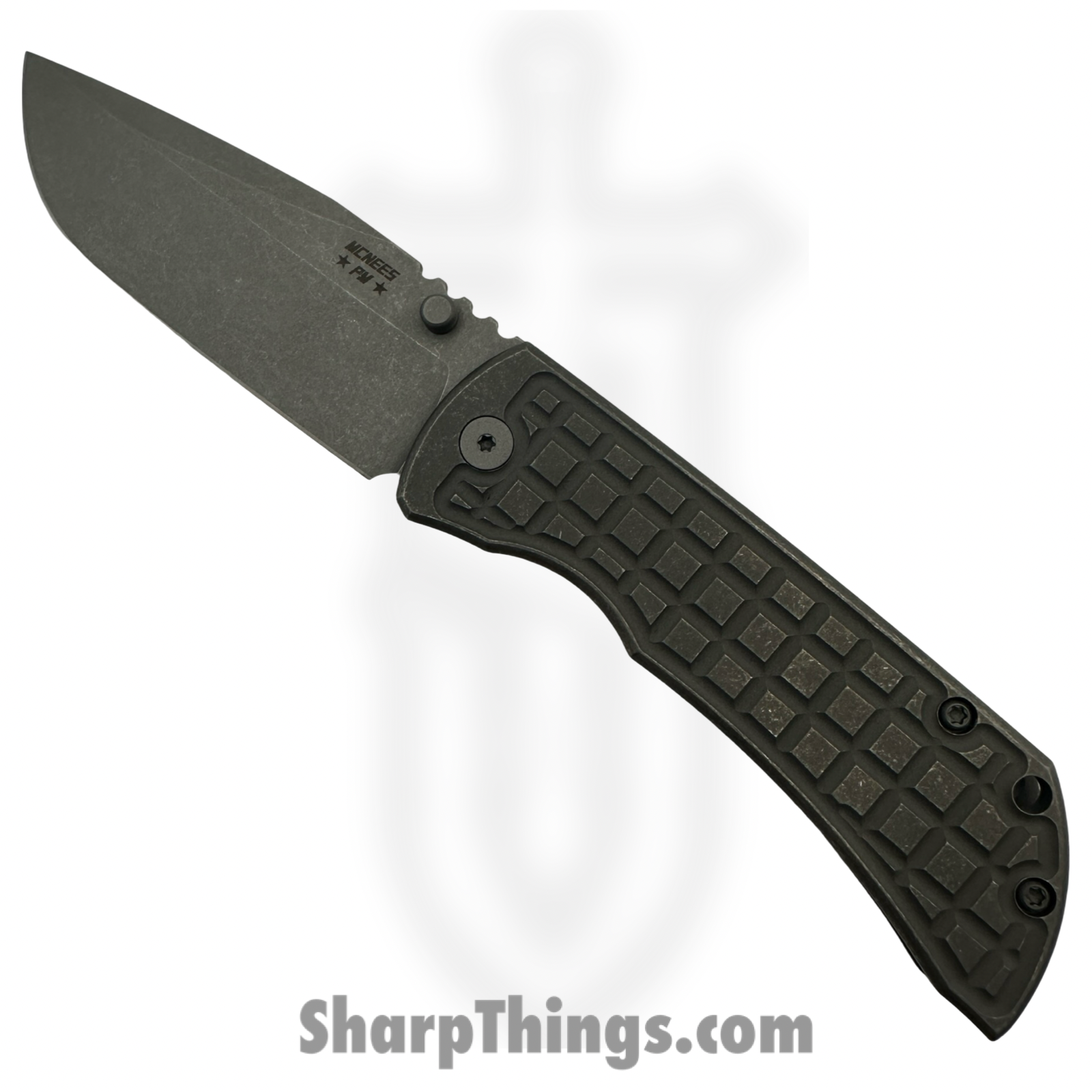 McNees - MAC23.5FRAGSWAT - MAC 2 3.5 - Folding Knife - CPM MagnaCut Stonewash Drop Point - Titanium - Atomic Stonewash