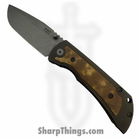 McNees – MAC23.5INLAYBLUBRZ – MAC 2 3.5 Inlay – Folding Knife – CPM MagnaCut Stonewash Drop Point – Titanium – Atomic Blue Bronze