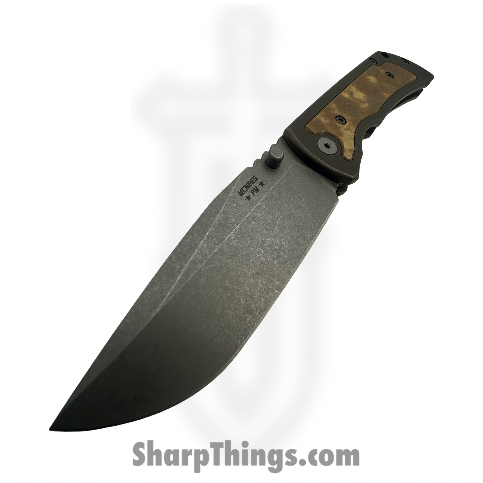 McNees - MAC23.5INLAYBLUBRZ - MAC 2 3.5 Inlay - Folding Knife - CPM MagnaCut Stonewash Drop Point - Titanium - Atomic Blue Bronze - Image 6