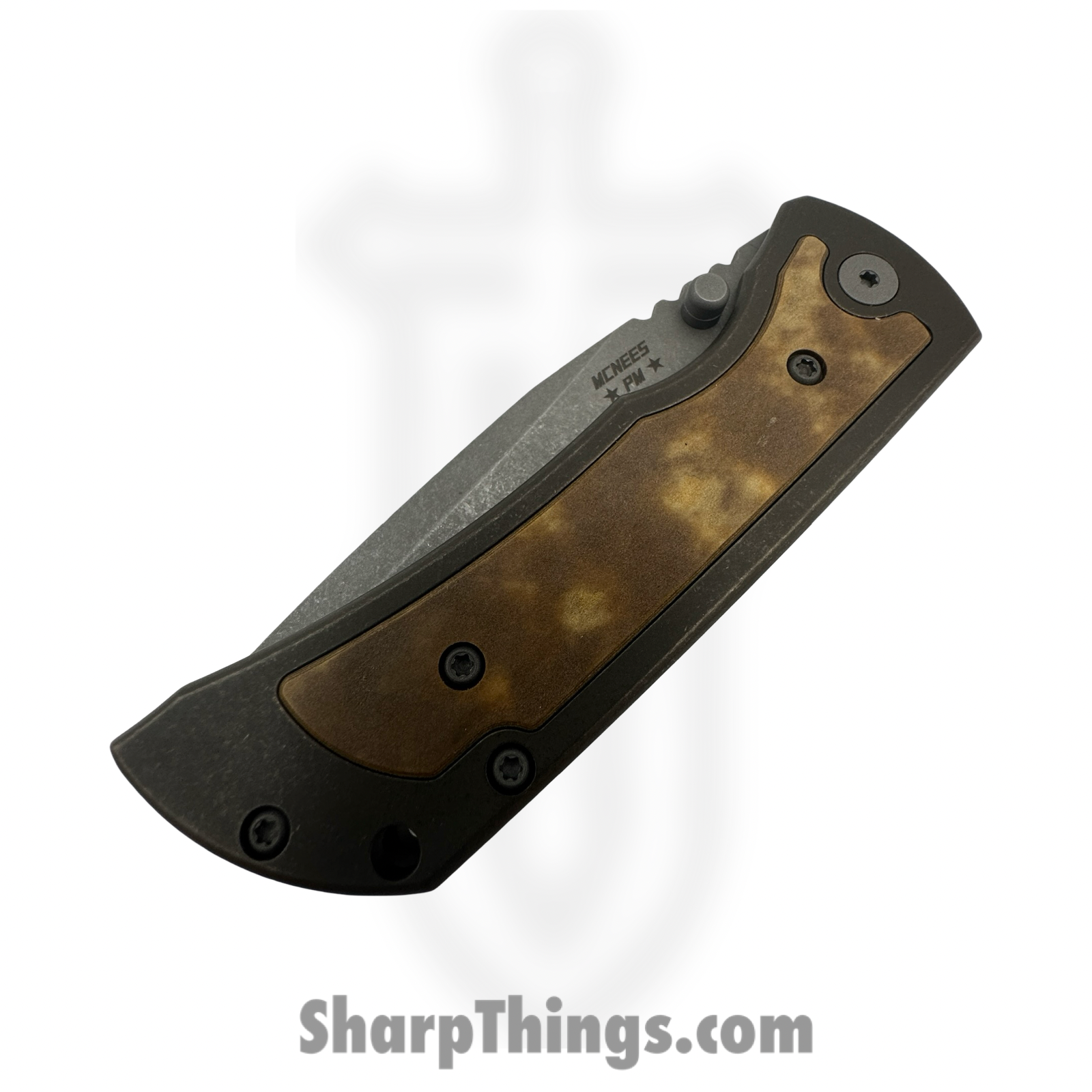 McNees - MAC23.5INLAYBLUBRZ - MAC 2 3.5 Inlay - Folding Knife - CPM MagnaCut Stonewash Drop Point - Titanium - Atomic Blue Bronze - Image 3