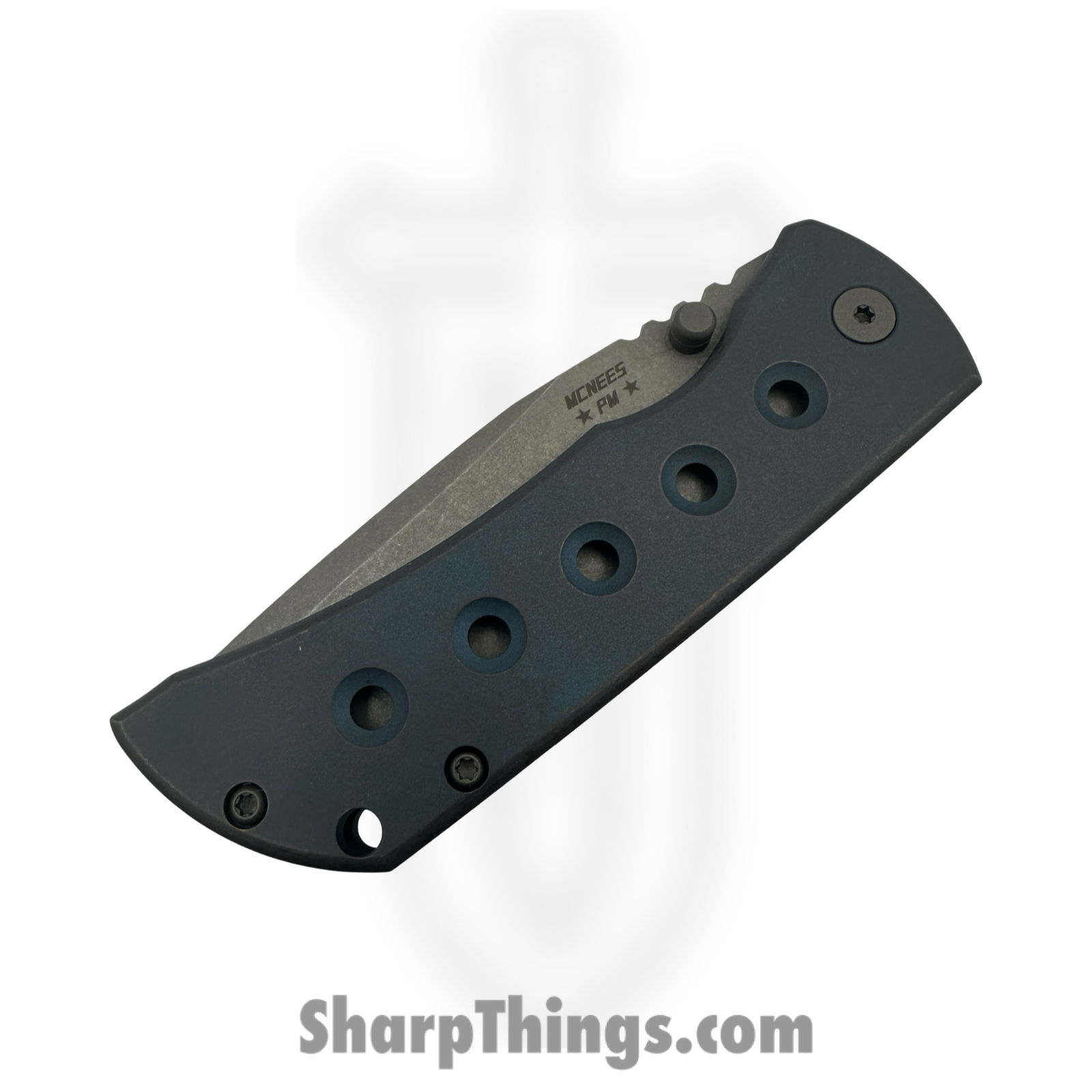 McNees - MAC23.5SPHOLATBLUBRZ - MAC 2 3.5 Speedhole - Folding Knife - CPM MagnaCut Stonewash Drop Point - Titanium - Atomic Blue Bronze - Image 3