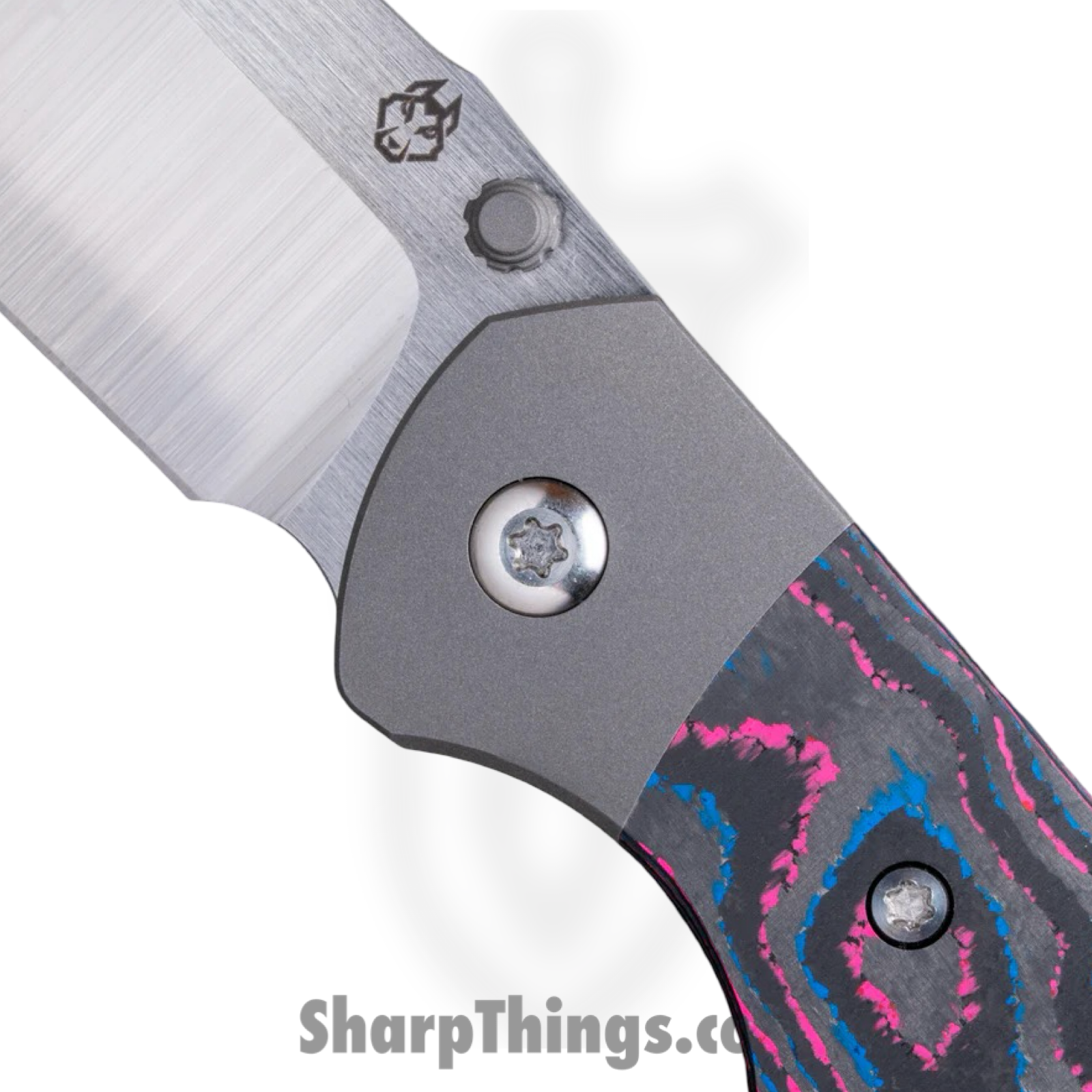 Jack Wolf Knives - TANGO-01-CC-MIAMI - Tango - Folding Knife - S90V Satin Drop Point - Titanium Camo Carbon - Miami - Image 2