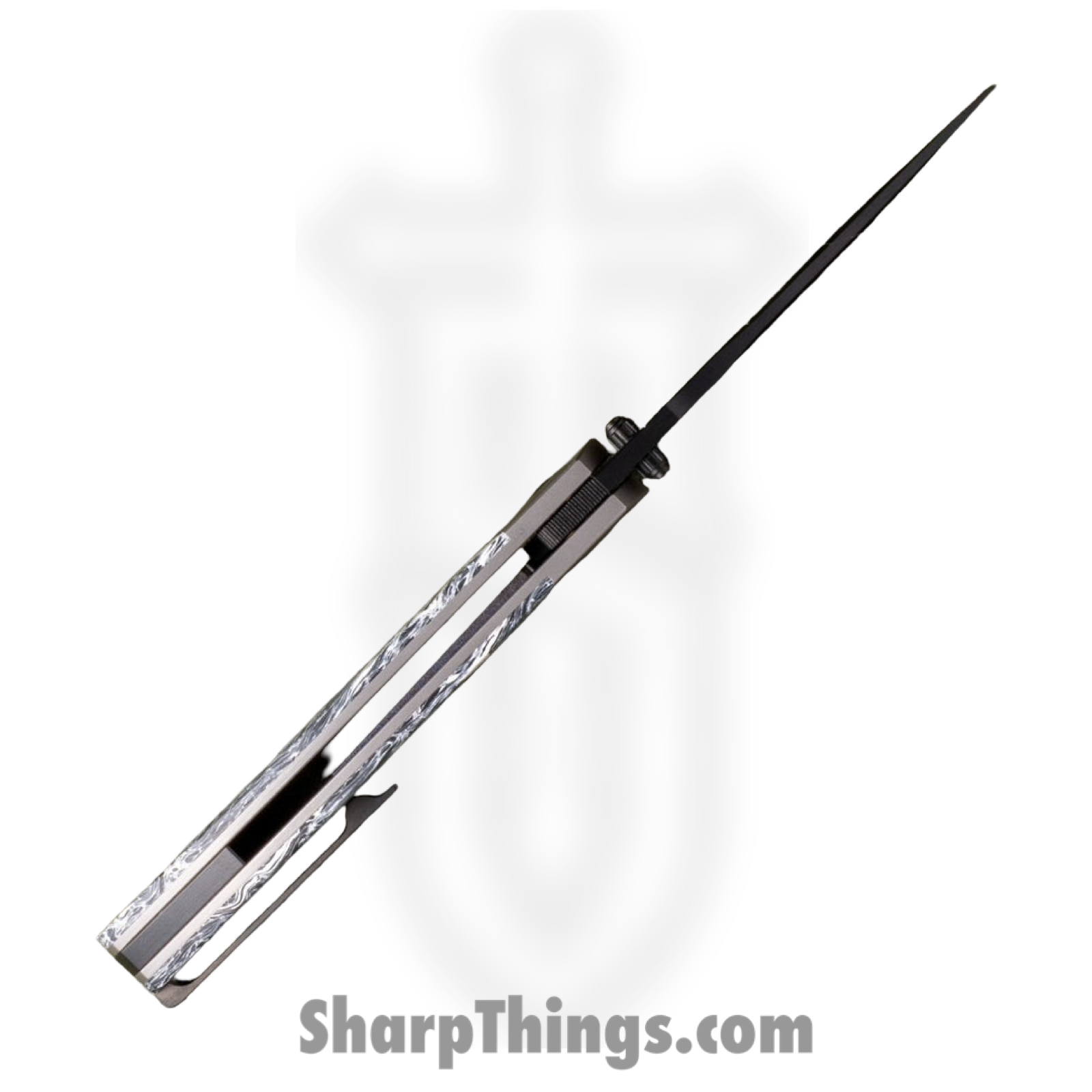 Jack Wolf Knives - TANGO-01-DM-POLAR - Tango - Folding Knife - S90V Coated Drop Point - Titanium Fat Carbon - Dark Matter Polar - Image 3