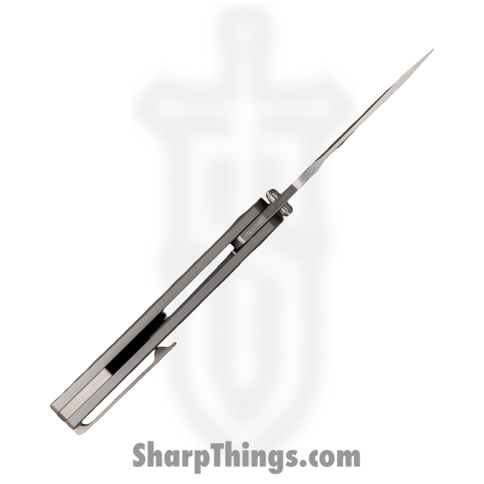 Jack Wolf Knives - TANGO-01-TI-BURST - Tango - Folding Knife - S90V Satin Drop Point - Titanium Sunburst - Gray - Image 3