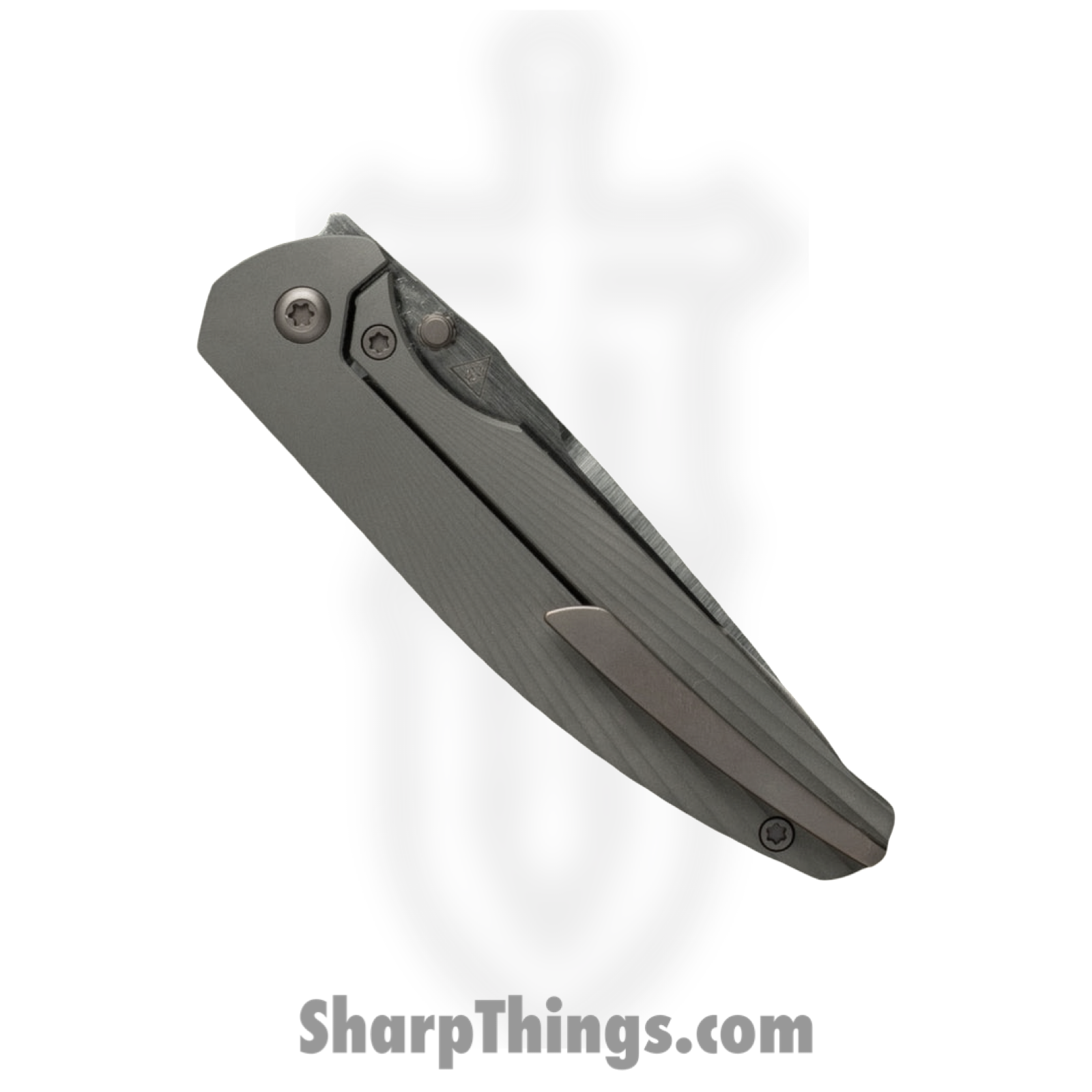 Jack Wolf Knives - TANGO-01-TI-BURST - Tango - Folding Knife - S90V Satin Drop Point - Titanium Sunburst - Gray - Image 4