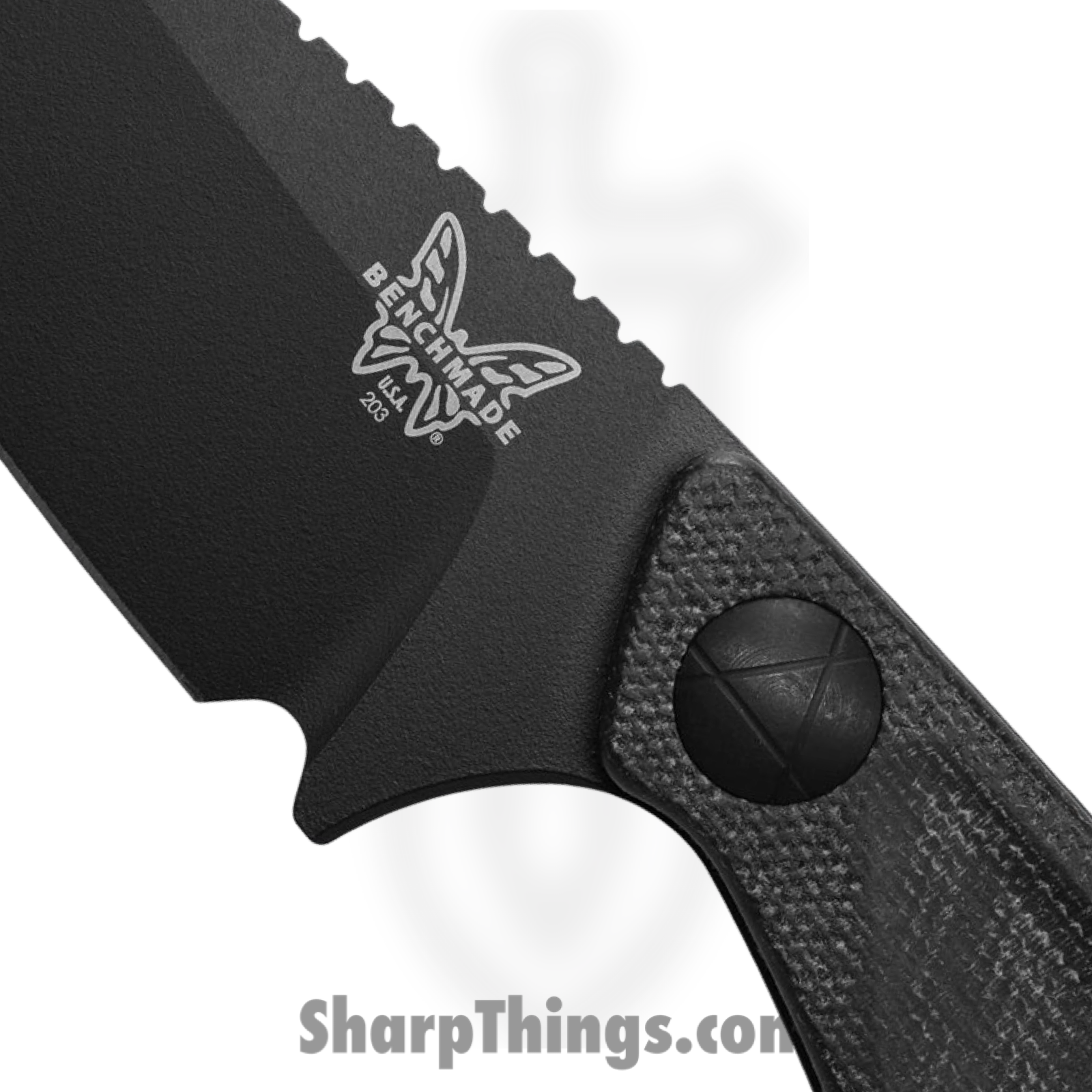 Benchmade - 203BK-02 - Dacian - Fixed Blade Knife - CPM MagnaCut Cerakote Spear Point - Canvas Micarta - Black - Image 3